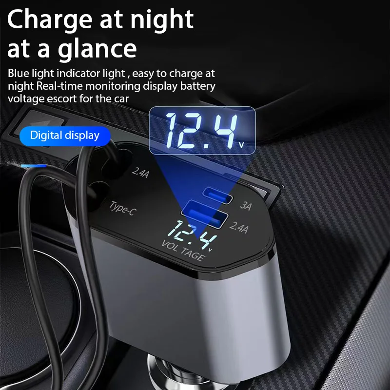 ChargeMax Pro - 4-in-1 Retractable Car Charger